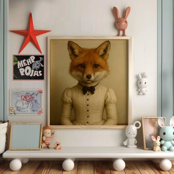Original Victorian Fox Art Print + Digital Copy - Picture 7 of 10